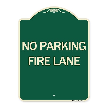Signmission Pavement Stencil No Parking Fire Lane Heavy-Gauge Aluminum Sign, 24" x 18", G-1824-24610 A-DES-G-1824-24610